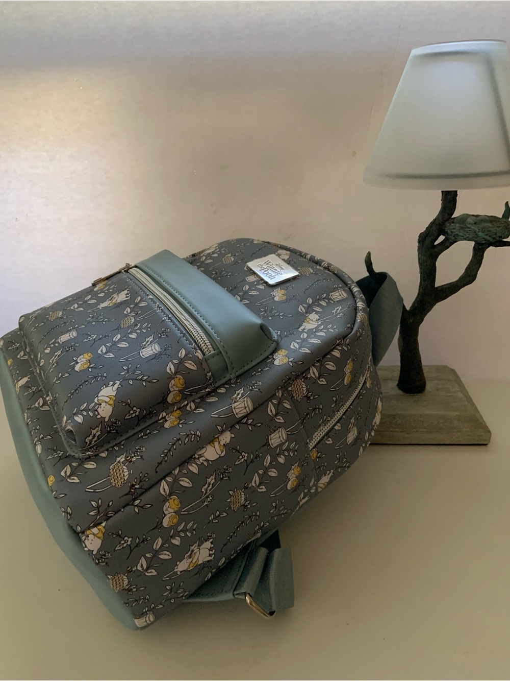 Disney Floral Mini Backpack in Grey with Yellow Accents